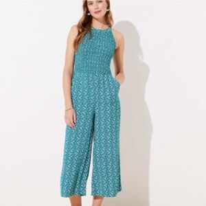 Loft Paisley Smoked Halter Vivid Jane Jumpsuit